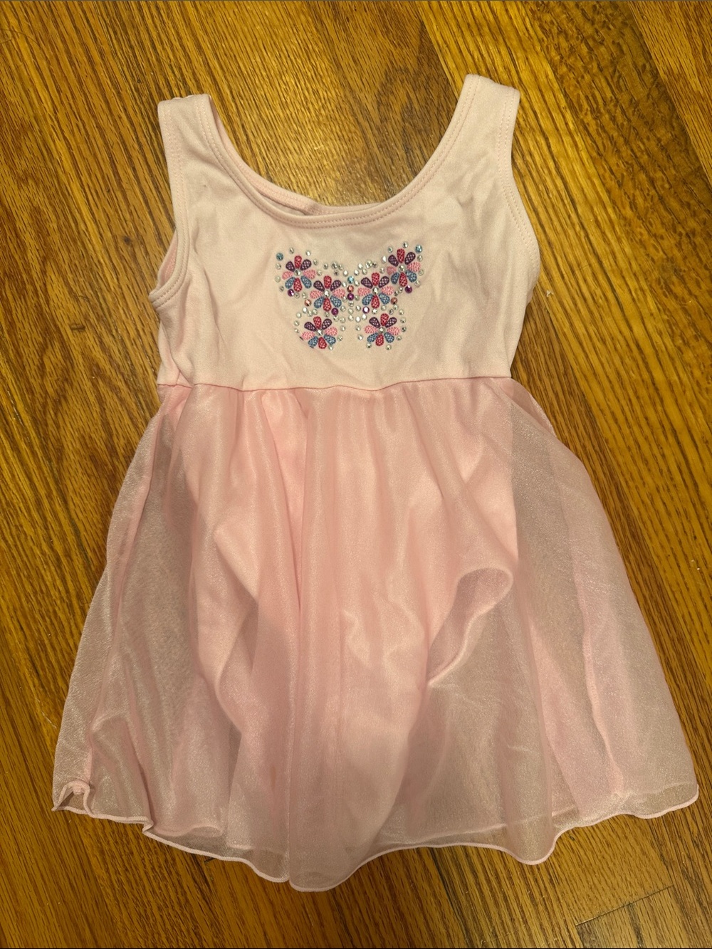 Jacques Moret Pink Ballet Dress with Butterfly Rhinestones